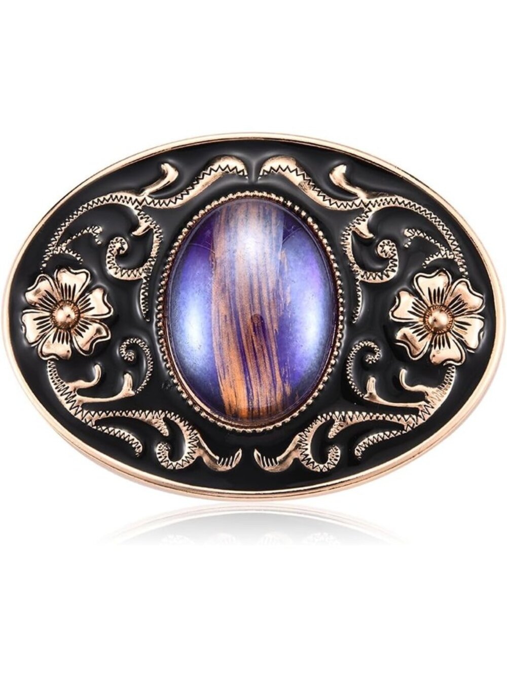 Unisex Purple Vintage Stone Cowboy Belt Buckle Native American Style